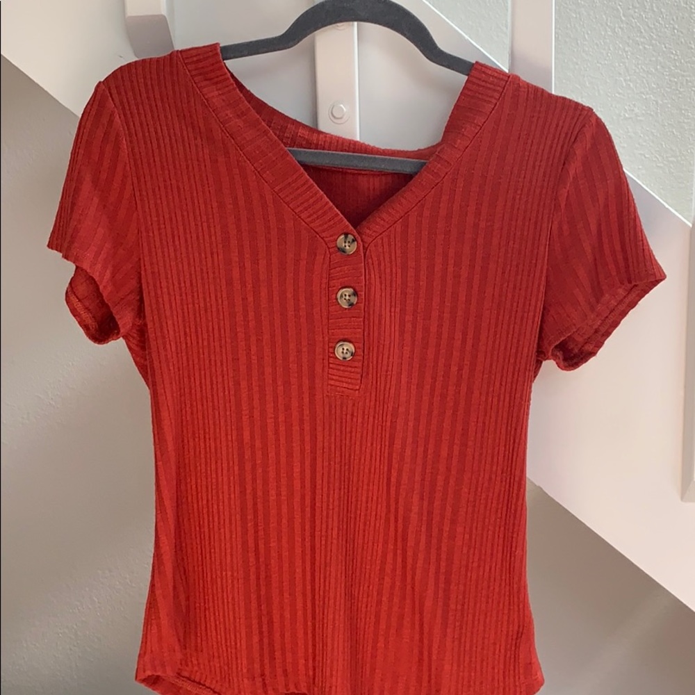 Burnt orange hippie shirt